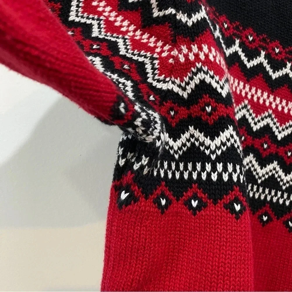 Vintage Eddie Bauer Unisex Fairisle 100% Wool Knit Pullover Sweater Men's Small